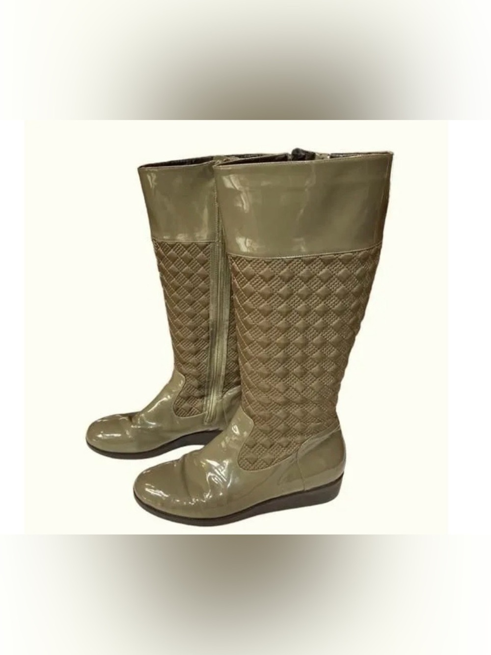 Cole Haan Nike Air Quilted Tali Wedge Rain Boots - Women's Size 7 - Olive Green - Picture 10 of 10